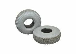 Primo Set Of Two 3.00-4 (10"x3", 260X85) Foam-Filled Mobility Tires With Powertrax C248 Tread (Used)